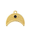 (GQP7657A) GOLD/BLACK (GQP7657X) Moonbone with eye pendant 18x15m (2 PCS) (GQP7657X) Moonbone with eye pendant 18x15m (2 PCS)