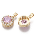 PEARL PINK (GQP7869B) (GQP7869X) Brass Micro Pave Cubic Zirconia Charms, 14mm long (1 PC) (GQP7869X) Brass Micro Pave Cubic Zirconia Charms, 14mm long (1 PC)
