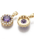 PURPLE (GQP7869A) (GQP7869X) Brass Micro Pave Cubic Zirconia Charms, 14mm long (1 PC) (GQP7869X) Brass Micro Pave Cubic Zirconia Charms, 14mm long (1 PC)