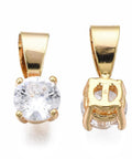 (GQP8090-25G) Brass Cubic Zirconia Charms, 13x6mm  (2 PCS) (GQP8090-25G) Brass Cubic Zirconia Charms, 13x6mm  (2 PCS)