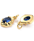 BLUE (GQP8411-D) (GQP8411-X) Brass Micro Pave Cubic Zirconia Pendant, Real 18K Gold Plated, Oval, 8x12mm (2 PCS) (GQP8411-X) Brass Micro Pave Cubic Zirconia Pendant, Real 18K Gold Plated, Oval, 8x12mm (2 PCS)