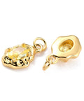 LIGHT YELLOW (GQP8411-C) (GQP8411-X) Brass Micro Pave Cubic Zirconia Pendant, Real 18K Gold Plated, Oval, 8x12mm (2 PCS) (GQP8411-X) Brass Micro Pave Cubic Zirconia Pendant, Real 18K Gold Plated, Oval, 8x12mm (2 PCS)