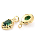 TEAL (GQP8411-G) (GQP8411-X) Brass Micro Pave Cubic Zirconia Pendant, Real 18K Gold Plated, Oval, 8x12mm (2 PCS) (GQP8411-X) Brass Micro Pave Cubic Zirconia Pendant, Real 18K Gold Plated, Oval, 8x12mm (2 PCS)
