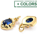 (GQP8411-X) Brass Micro Pave Cubic Zirconia Pendant, Real 18K Gold Plated, Oval, 8x12mm (2 PCS) (GQP8411-X) Brass Micro Pave Cubic Zirconia Pendant, Real 18K Gold Plated, Oval, 8x12mm (2 PCS)