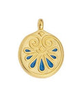 24KT.GD.PL. /LT.BLUE (GQP8515-GB) (GQP8515-X) Alloy Round motif carved pendant for 2mm 17x22mm (2 PCS) (GQP8515-X) Alloy Round motif carved pendant for 2mm 17x22mm (2 PCS)