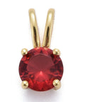 RED (GQP8735-X) Brass Micro Pave Cubic Zirconia Pendants, Flat Round, B7x13.5mm (2 PCS) (GQP8735-X) Brass Micro Pave Cubic Zirconia Pendants, Flat Round, B7x13.5mm (2 PCS)