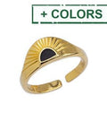 (GQR7341-X)  Ring rising sun 17mm 24kt Gold Plated (1 PC) (GQR7341-X)  Ring rising sun 17mm 24kt Gold Plated (1 PC)