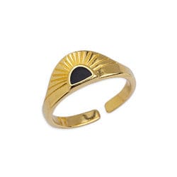 (GQR7341-A) GOLD/BLACK (GQR7341-X)  Ring rising sun 17mm 24kt Gold Plated (1 PC) (GQR7341-X)  Ring rising sun 17mm 24kt Gold Plated (1 PC)
