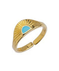 (GQR7341-B) GOLD/AQUA (GQR7341-X)  Ring rising sun 17mm 24kt Gold Plated (1 PC) (GQR7341-X)  Ring rising sun 17mm 24kt Gold Plated (1 PC)