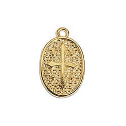 (GQR7440A) GOLD PLATED (GQR7440X) Oval with cross pendant (2 PCS) (GQR7440X) Oval with cross pendant (2 PCS)