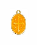 (GQR7440B) GOLD/ORANGE (GQR7440X) Oval with cross pendant (2 PCS) (GQR7440X) Oval with cross pendant (2 PCS)