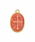 (GQR7440C) GOLD/FUCHSIA (GQR7440X) Oval with cross pendant (2 PCS) (GQR7440X) Oval with cross pendant (2 PCS)