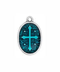 (GQR7440D) SILVER ANT/TURQUOISE (GQR7440X) Oval with cross pendant (2 PCS) (GQR7440X) Oval with cross pendant (2 PCS)