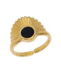 GOLD/BLACK (GQR7722A) (GQR7722X) Ring 17mm rising sun with setting 6mm (1 PC) (GQR7722X) Ring 17mm rising sun with setting 6mm (1 PC)