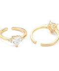 (GQR7979-03G) Adjustable Brass Micro Pave Clear Cubic Zirconia Cuff Rings, Heart, (15mm) (1 PC) (GQR7979-03G) Adjustable Brass Micro Pave Clear Cubic Zirconia Cuff Rings, Heart, (15mm) (1 PC)