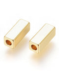 (GQR8270-41G) Brass Beads,Cuboid, Real 18K Gold Plated 3x8mm (4 PCS) (GQR8270-41G) Brass Beads,Cuboid, Real 18K Gold Plated 3x8mm (4 PCS)