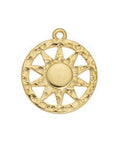 (GQS8746-G) Alloy Round motif hammered with sun pendant 18x21mm (2 PCS) (GQS8746-G) Alloy Round motif hammered with sun pendant 18x21mm (2 PCS)