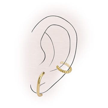(GQT7210A) Cuff earring twisted rope 11mm (2 PCS) (GQT7210A) Cuff earring twisted rope 11mm (2 PCS)