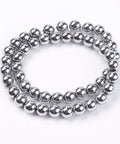 Grade A, Non-Magnetic Synthetic Hematite Beads, 8mm Non-magnetic Synthetic Hematite Beads Strands, Grade A, Round, Platinum Plated Size: about 8mm in diameter, hole: 1mm; about 50~52pcs/strand.