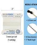 GRIFFIN NYLON BD CORD WHITE SIZE 1- 2M- 0.35MM (1 PC) GRIFFIN NYLON BD CORD WHITE SIZE 1- 2M- 0.35MM (1 PC)