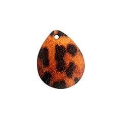 (GW5312) Wooden Pendant Drop Animal Print 20x25mm Wooden Pendant Drop Animal Print 20x25mm
