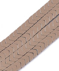 (HA6740B) Spray Painted Non-magnetic Synthetic Hematite Beads Strands, Arrow/Chevron, Camel Size: about 5.5mm long, 6mm wide, 2mm thick, hole: 0.7mm (HA6740B) Spray Painted Non-magnetic Synthetic Hematite Beads Strands, Arrow/Chevron, Camel Size: about 5.5mm long, 6mm wide, 2mm thick, hole: 0.7mm