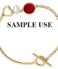 Half bracelet with heart & circle wireframe Half bracelet with heart & circle wireframe