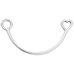 SILVER ANTIQUE Half bracelet with heart & circle wireframe Half bracelet with heart & circle wireframe