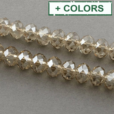 Half Plated Glass Bead Strands, Faceted Rondelle, 10x7.5mm Half Plated Glass Bead Strands, Faceted Rondelle, 10x7.5mm