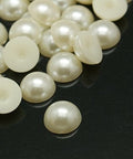 IVORY (FB3935) Half Round Domed Imitated Pearl Acrylic Cabochons, Ivory 10MM (& COLORS) Half Round Domed Imitated Pearl Acrylic Cabochons, Ivory Size: about 10mm in diameter, 5mm thick.