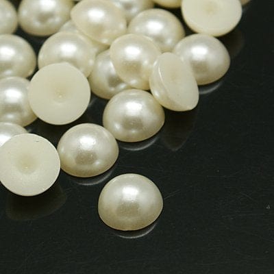 IVORY (FB3935) Half Round Domed Imitated Pearl Acrylic Cabochons, Ivory 10MM (& COLORS) Half Round Domed Imitated Pearl Acrylic Cabochons, Ivory Size: about 10mm in diameter, 5mm thick.