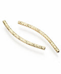 Hammered Brass Tube Beads, Real 18K Gold Plated 25mm (4 PCS) Hammered Brass Tube Beads, Real 18K Gold Plated 25mm (4 PCS)