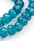 DARK CYAN Handmade Glass Beads, Faceted Rondelle, 8x6 mm Handmade Glass Beads, Faceted Rondelle, DarkCyan  Size: about 8mm in diameter, 6mm thick, hole: 1mm; about 72pcs/strand