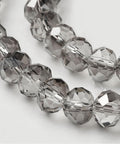 LIGHT GREY Handmade Glass Beads, Faceted Rondelle, 8x6 mm Handmade Glass Beads, Faceted Rondelle, DarkCyan  Size: about 8mm in diameter, 6mm thick, hole: 1mm; about 72pcs/strand