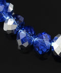 BLUE/HALF SILVER PLATED (BE5597-05S) Handmade Glass Beads, Faceted Rondelle, 8x6 mm Handmade Glass Beads, Faceted Rondelle, DarkCyan  Size: about 8mm in diameter, 6mm thick, hole: 1mm; about 72pcs/strand