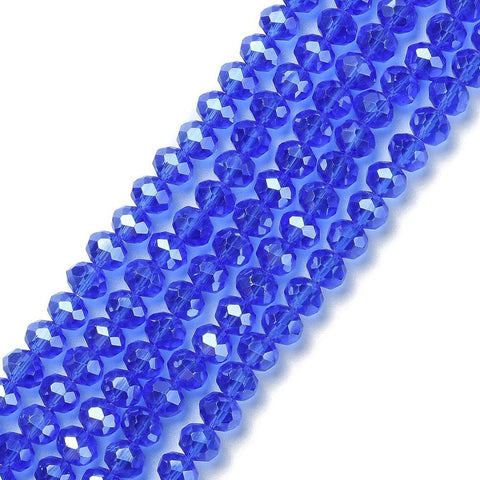 Handmade Glass Beads, Faceted Rondelle, 8x6 mm Handmade Glass Beads, Faceted Rondelle, DarkCyan  Size: about 8mm in diameter, 6mm thick, hole: 1mm; about 72pcs/strand