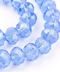 LIGHT BLUE (BE5597-21L) Handmade Glass Beads, Faceted Rondelle, 8x6 mm Handmade Glass Beads, Faceted Rondelle, DarkCyan  Size: about 8mm in diameter, 6mm thick, hole: 1mm; about 72pcs/strand