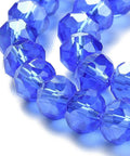 ROYAL BLUE (BE5597-24L) Handmade Glass Beads, Faceted Rondelle, 8x6 mm Handmade Glass Beads, Faceted Rondelle, DarkCyan  Size: about 8mm in diameter, 6mm thick, hole: 1mm; about 72pcs/strand