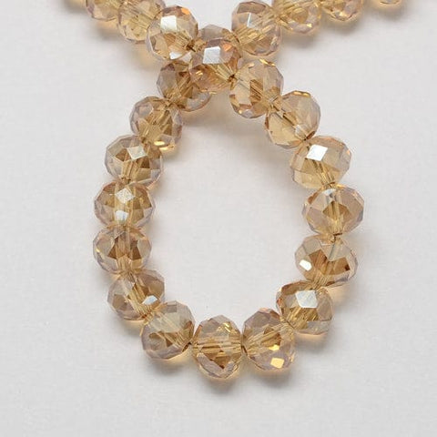 Handmade Glass Beads, Faceted Rondelle, Camel, 8mm Handmade Glass Beads, Faceted Rondelle, Camel  Size: about 8mm in diameter, 6mm thick, hole: 1mm; about 72pcs/strand
