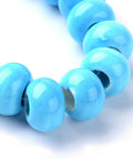 DEEPSKYBLUE (CB4752B) Handmade Glazed Porcelain Beads, 17mm Handmade Porcelain Beads, Bright Glazed Porcelain, Abacus, PapayaWhip Size: about 17mm in diameter, 10~10.5mm thick, hole: 6mm.