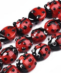 Handmade Lampwork Beads, Ladybug 10.5~14mm Handmade Lampwork Beads, Ladybug 10.5~14mm