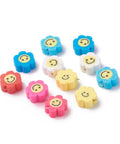 Handmade Polymer Clay Beads, Flower with Smile Face, Mixed 10mm Handmade Polymer Clay Beads, Flower with Smile Face, Mixed 10mm