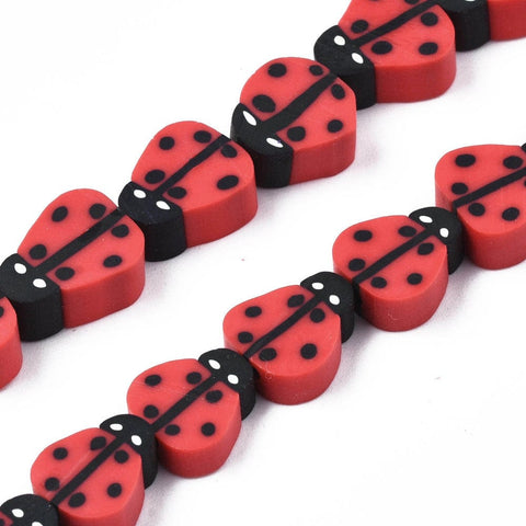 Handmade Polymer Clay Beads, Ladybug, 8~12mm Handmade Polymer Clay Beads, Ladybug, 8~12mm