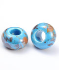 Dodger Blue (CB1372A) Handmade Porcelain Beads, Pearlized, Rondelle, (& Colors), 15x10mm, Hole: 6mm (CB1372) Handmade Porcelain Beads, Pearlized, Rondelle, (& Colors), 15x10mm, Hole: 6mm (CB1372)