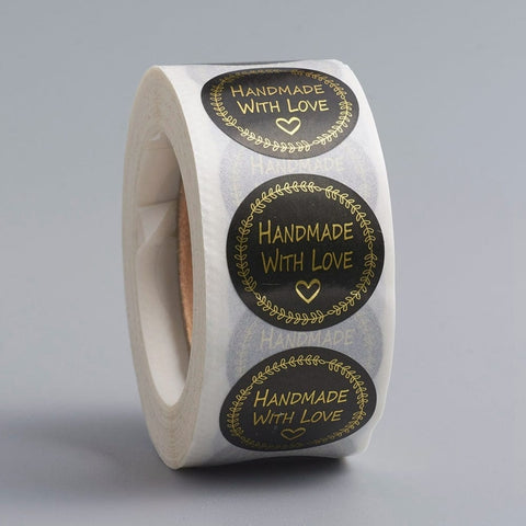 Handmade with Love Stickers, Self-Adhesive Paper 24.5mm Handmade with Love Stickers, Self-Adhesive Paper 24.5mm