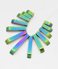 (HB4622) SYNTHETIC HEMATITE RAINBOW PLATED HEMATITE RAINBOW PLATED