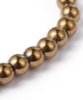 (HB5016) Non-Magnetic Synthetic Hematite Beads Strands, Round, Gold 6mm (1 STR) (HB5016) Non-Magnetic Synthetic Hematite Beads Strands, Round, Gold 6mm (1 STR)