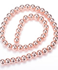 (HB5201-03) Non-magnetic Synthetic Hematite Round, Rose Gold Plated 3MM Electroplate Non-magnetic Synthetic Hematite Bead Strands, Round, Rose Gold Plated Size: about 3mm in diameter, hole: 1mm; about 150pcs/strand, 15.7