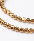 GODEN PLATED (HB5305b) (HB5305-X) Synthetic Hematite Beads, Golden Plated S 4mm |(1 STR) (HB5305-X) Synthetic Hematite Beads, Golden Plated S 4mm |(1 STR)