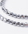PLATINUM PLATED (HB5305-12G) (HB5305-X) Synthetic Hematite Beads, Golden Plated S 4mm |(1 STR) (HB5305-X) Synthetic Hematite Beads, Golden Plated S 4mm |(1 STR)